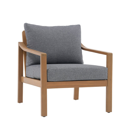 Set di 4 sedie in legno per esterni con tavolo