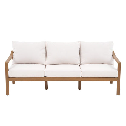 Set di 4 sedie in legno per esterni con tavolo