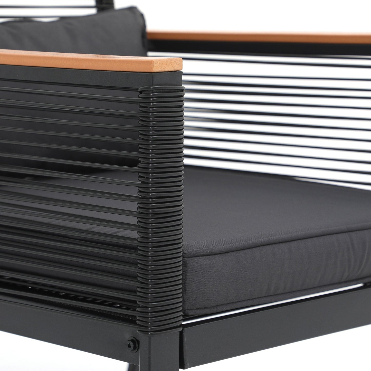 Set da conversazione in vimini da esterno, 4 pezzi