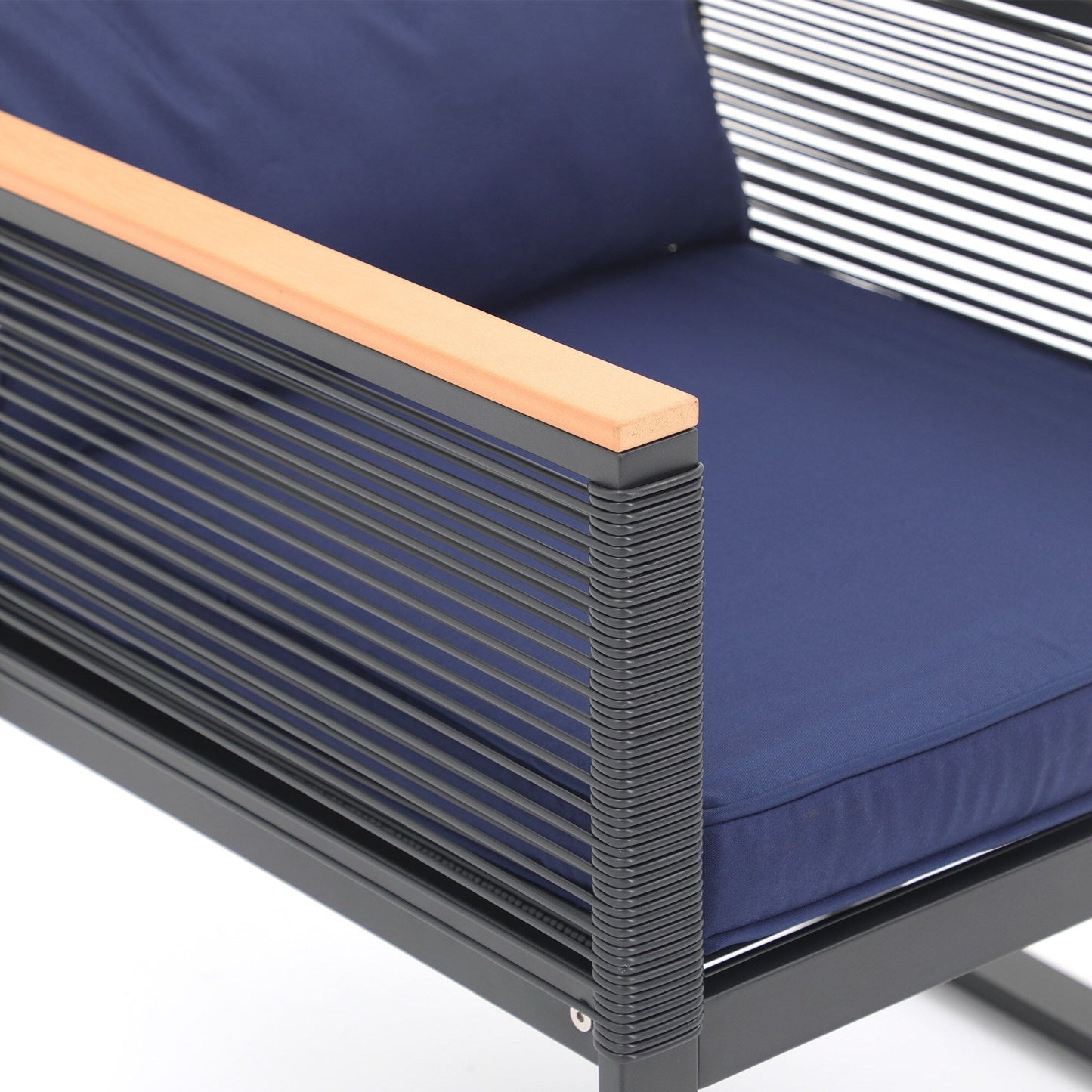 Set da conversazione in vimini da esterno, 4 pezzi