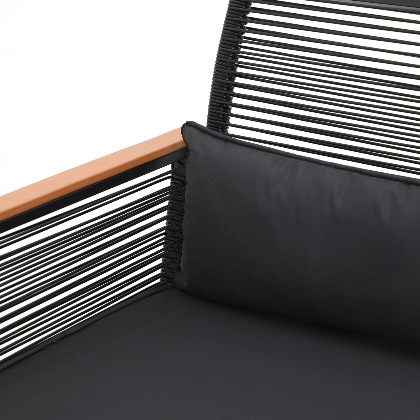 Set da conversazione in vimini da esterno, 4 pezzi