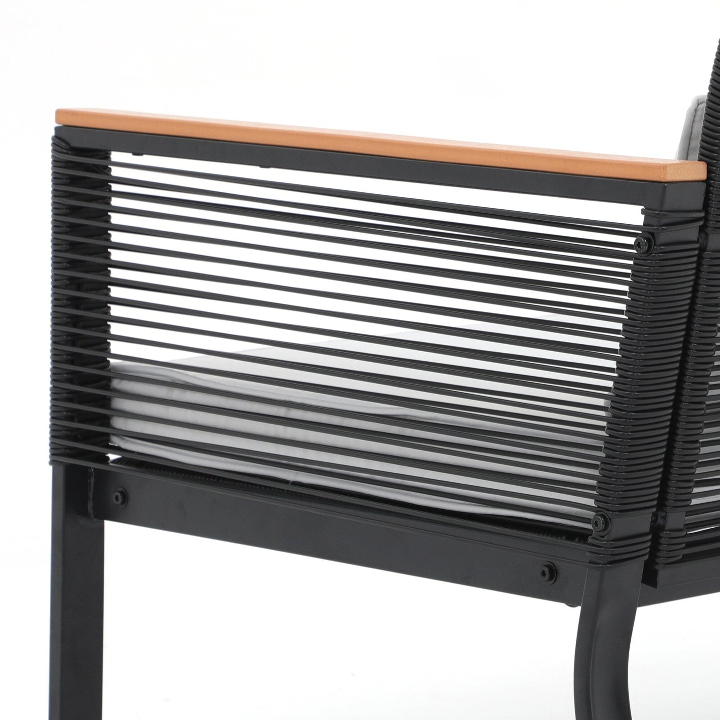 Set da conversazione in vimini da esterno, 4 pezzi