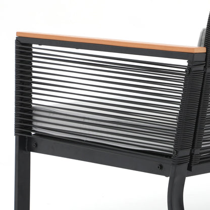 Set da conversazione in vimini da esterno, 4 pezzi