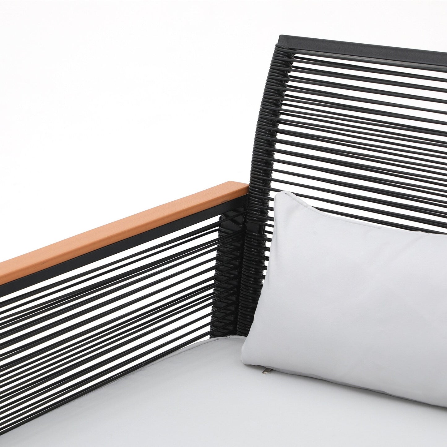 Set da conversazione in vimini da esterno, 4 pezzi