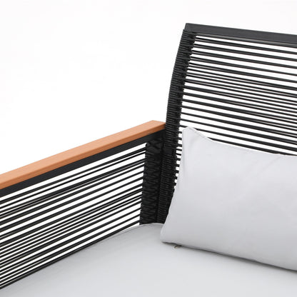 Set da conversazione in vimini da esterno, 4 pezzi