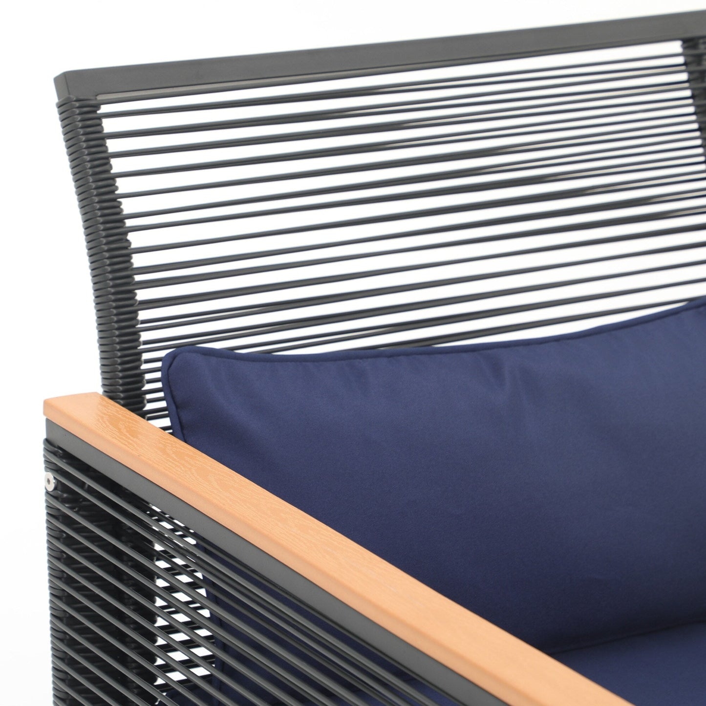 Set da conversazione in vimini da esterno, 4 pezzi