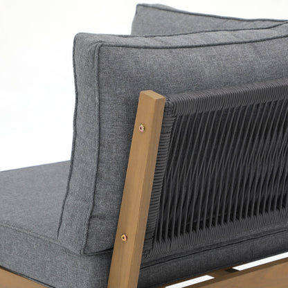 Set di divani componibili da esterno in legno di acacia a forma di V, 4 pezzi