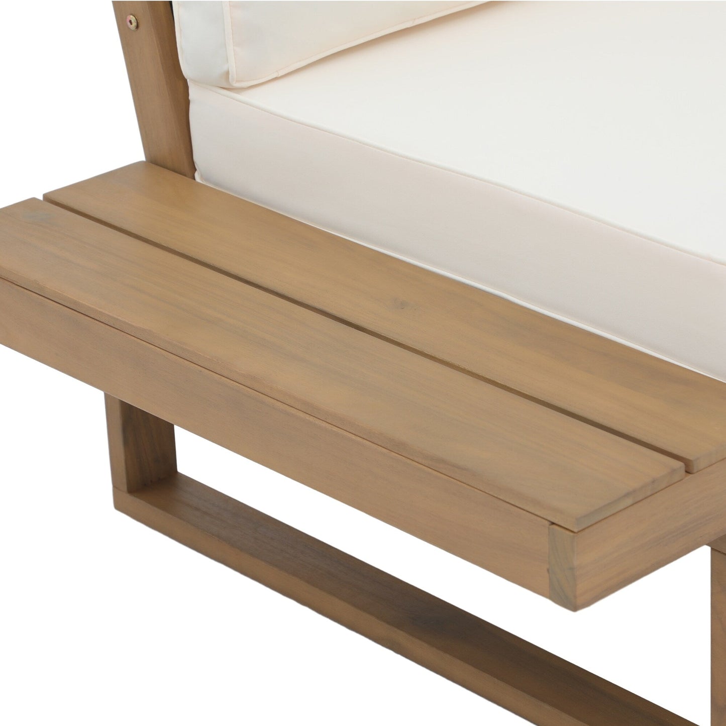 Set di divani componibili da esterno in legno di acacia a forma di V, 4 pezzi