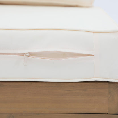 Set di divani componibili da esterno in legno di acacia a forma di V, 4 pezzi