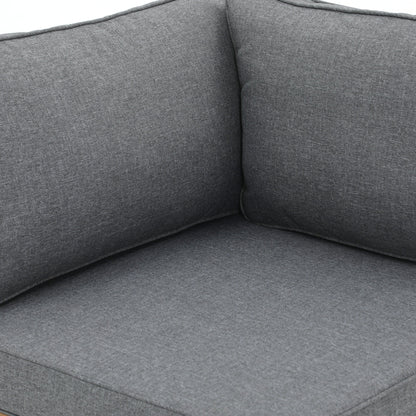 Set di divani componibili da esterno in legno di acacia a forma di V, 4 pezzi