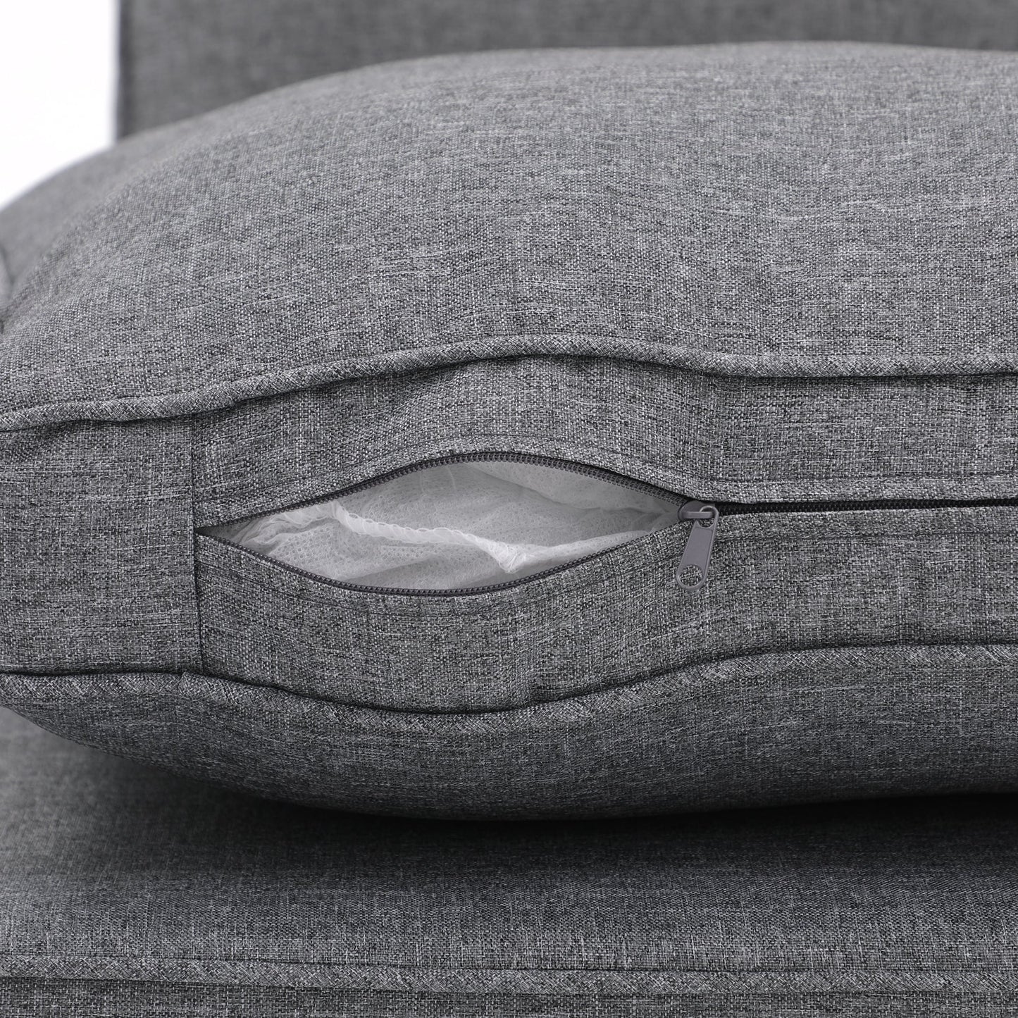 Set di divani componibili da esterno in legno di acacia a forma di V, 4 pezzi