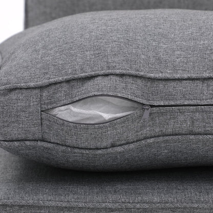 Set di divani componibili da esterno in legno di acacia a forma di V, 4 pezzi