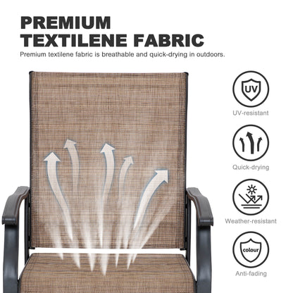 Set da pranzo per esterni da 5/7 pezzi in textilene, struttura in ferro verniciato a polvere