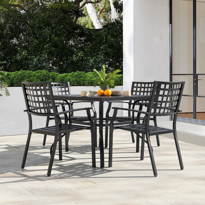 Set da pranzo da esterno da 5 pezzi con foro per ombrellone da 1,57''