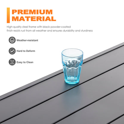 Set da pranzo da esterno da 5 pezzi con foro per ombrellone da 1,57''