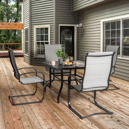 Set da pranzo in ferro da esterno da 5 pezzi