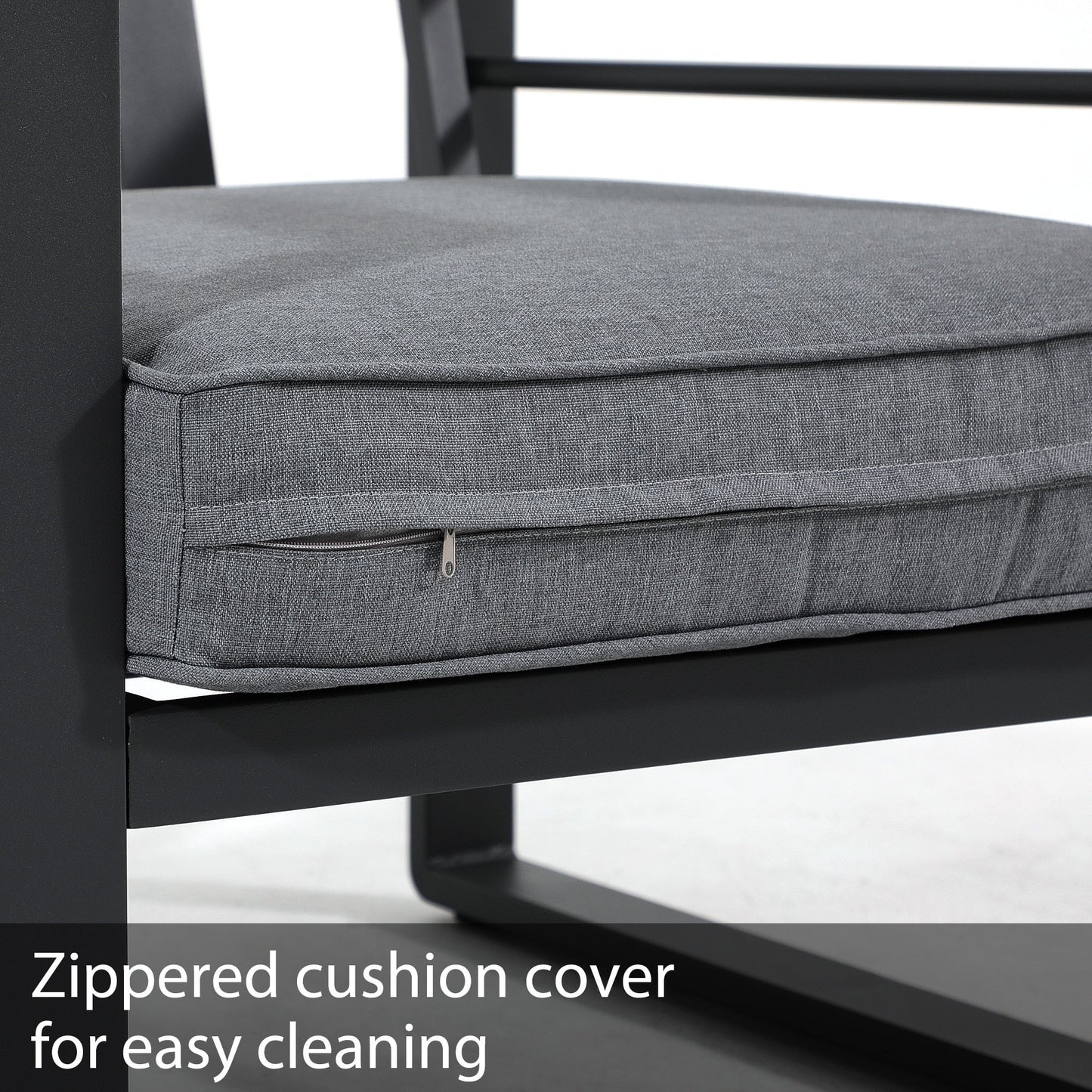 Set di divani da esterno in alluminio da 5 pezzi con cuscino