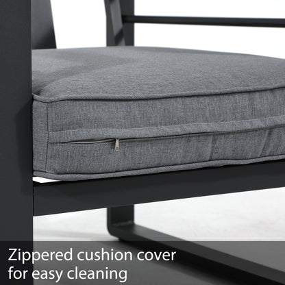 Set di divani da esterno in alluminio da 5 pezzi con cuscino