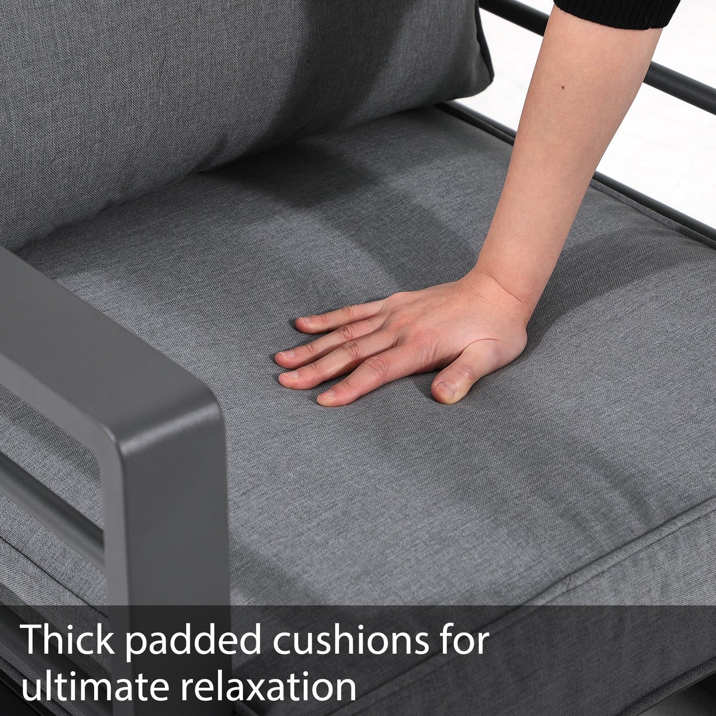 Set di divani da esterno in alluminio da 5 pezzi con cuscino