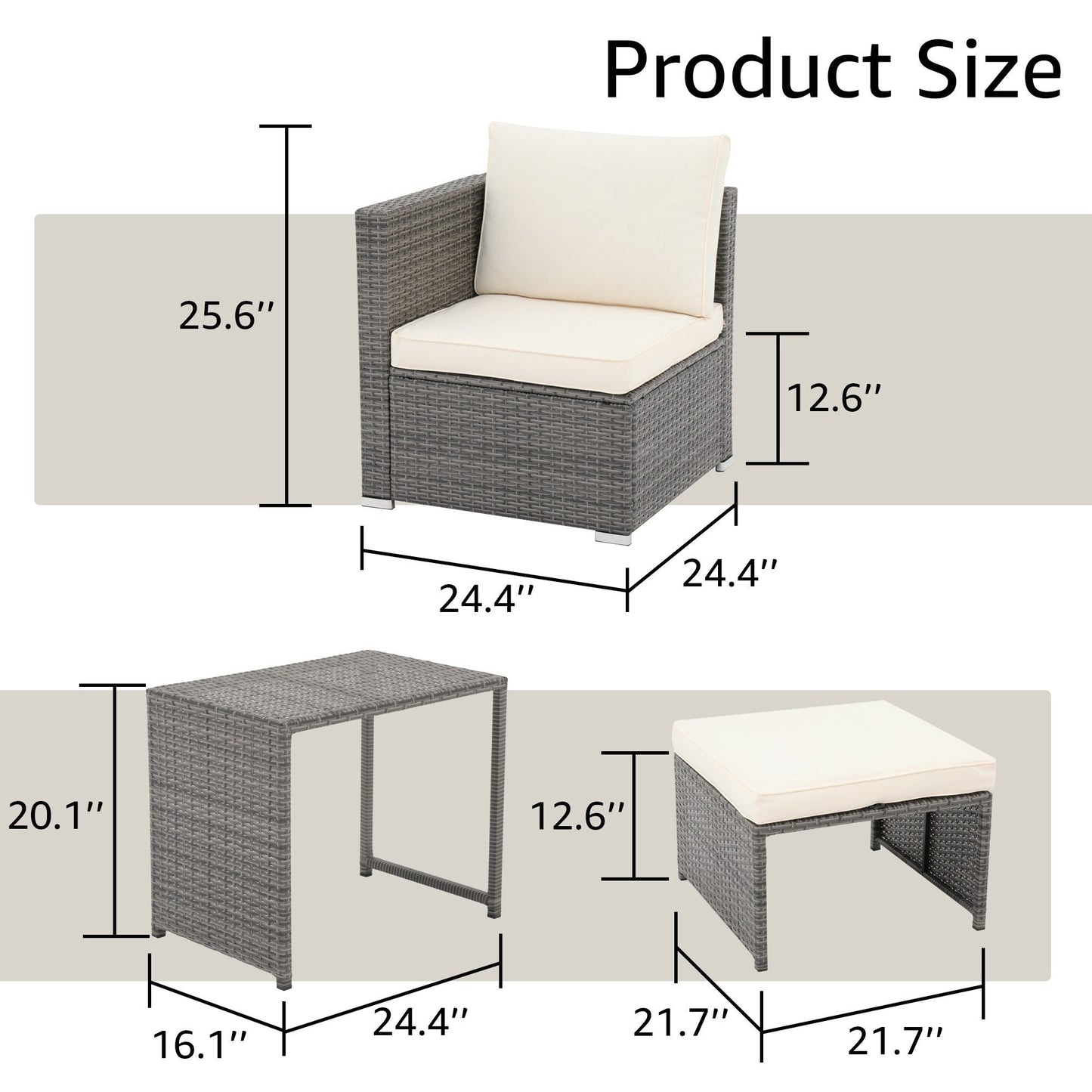 Set di 5 sedie in vimini per esterni