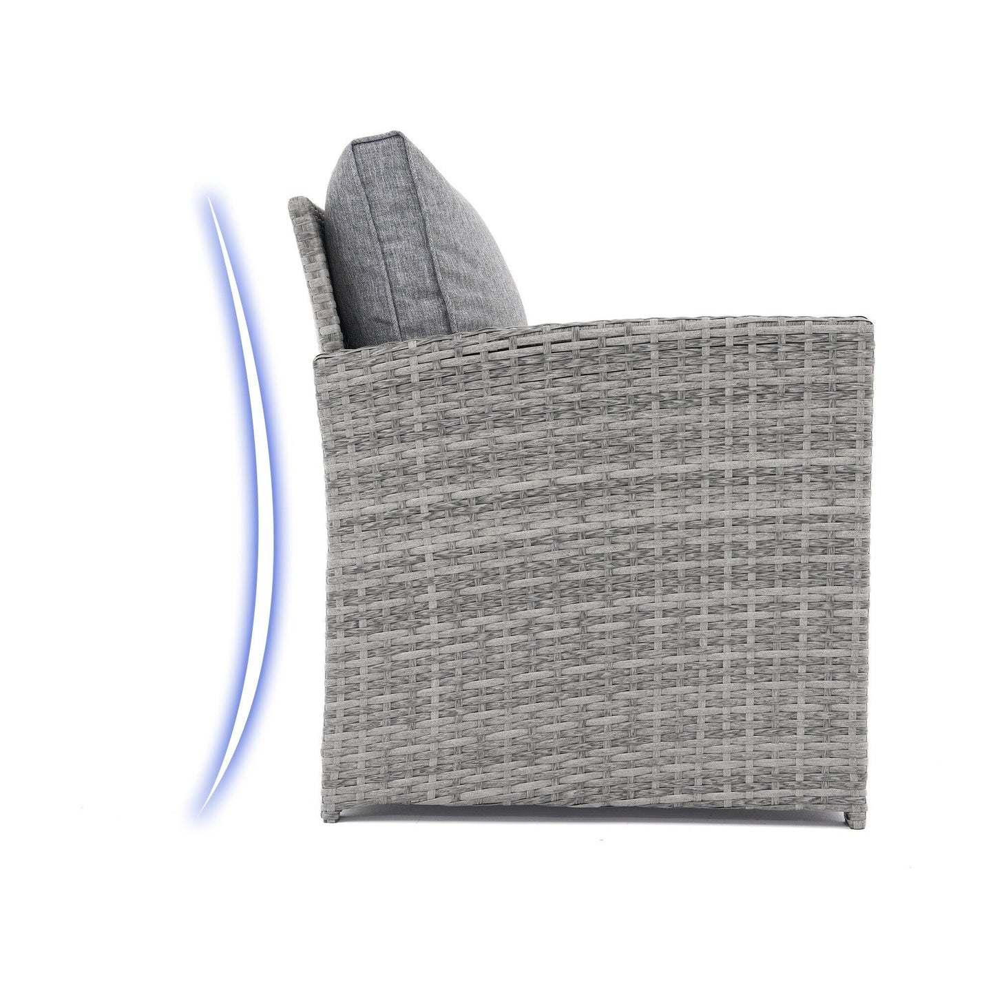 Set da conversazione in vimini da 6 pezzi per esterni, divano da giardino