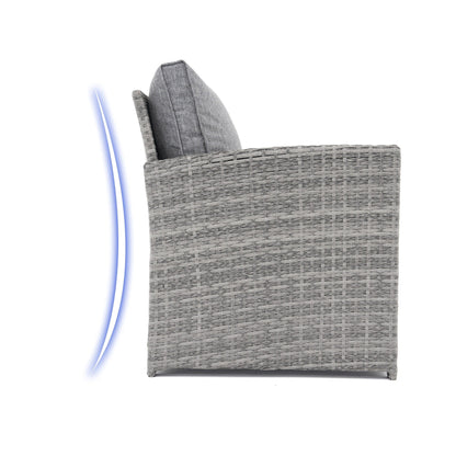 Set da conversazione in vimini da 6 pezzi per esterni, divano da giardino