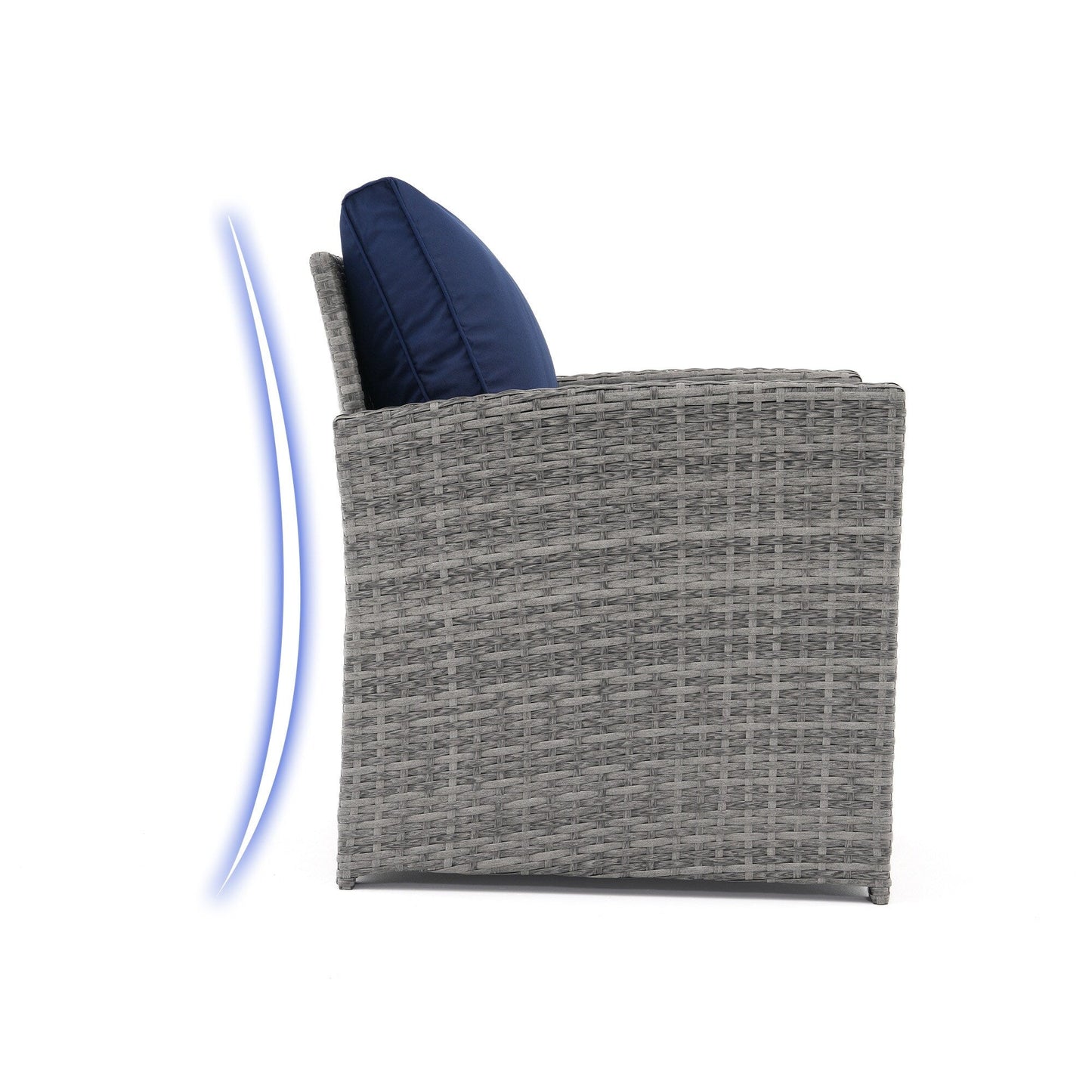 Set da conversazione in vimini da 6 pezzi per esterni, divano da giardino