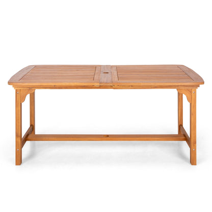 MAISON ARTS Set da pranzo per esterni in legno massello di acacia da 7/9 pezzi, tavolo da pranzo espandibile e sedie da pranzo in legno da 6/8