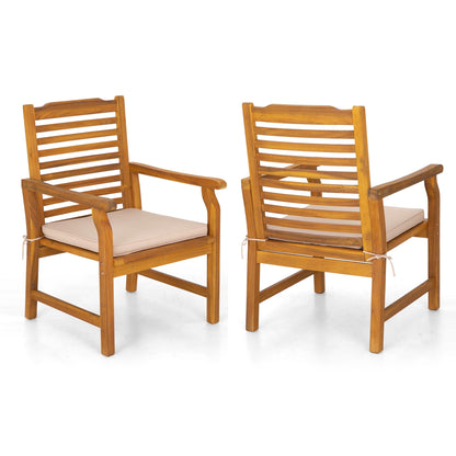 MAISON ARTS Set da pranzo per esterni in legno massello di acacia da 7/9 pezzi, tavolo da pranzo espandibile e sedie da pranzo in legno da 6/8