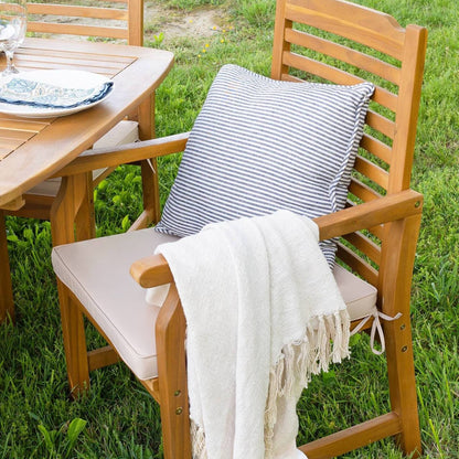 MAISON ARTS Set da pranzo per esterni in legno massello di acacia da 7/9 pezzi, tavolo da pranzo espandibile e sedie da pranzo in legno da 6/8