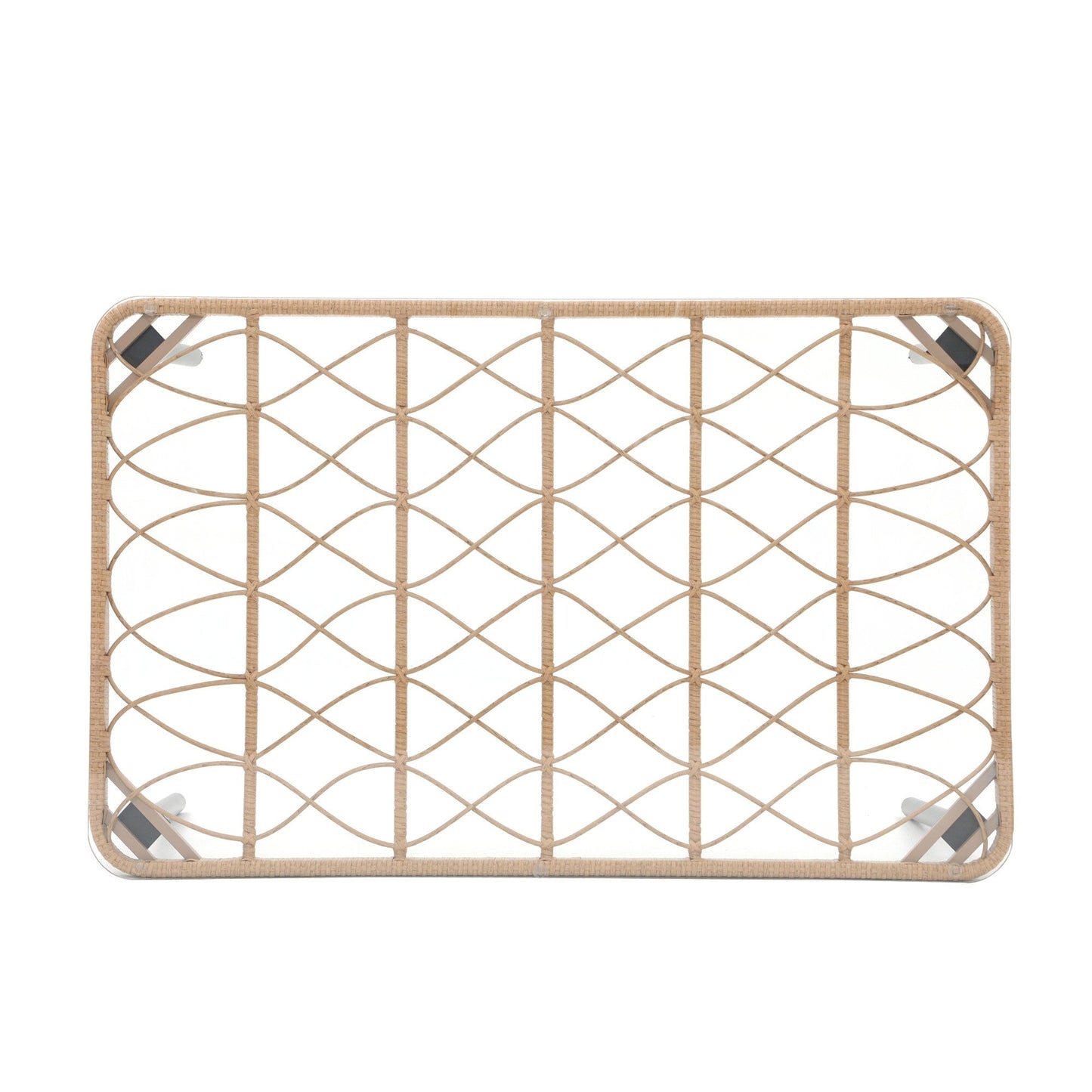 Set da pranzo in vimini da esterno da 7 pezzi con cuscino