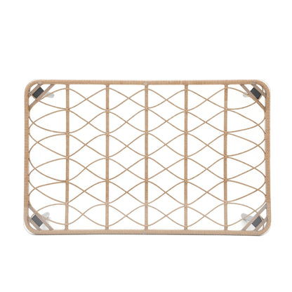 Set da pranzo in vimini da esterno da 7 pezzi con cuscino