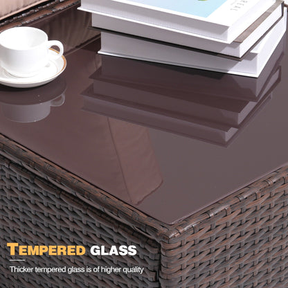 Set di divani componibili in vimini da esterno da 8 pezzi con braciere