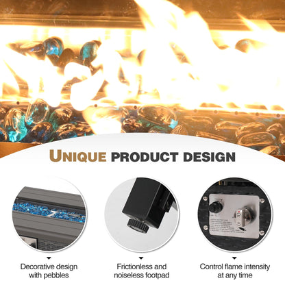 Set di divani componibili in vimini da esterno da 8 pezzi con braciere