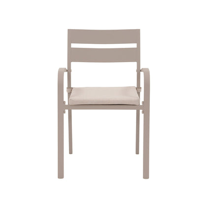 Set da pranzo per esterni in alluminio da 9 pezzi con sedie impilabili e tavolo allungabile