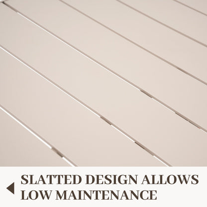 Set da pranzo per esterni in alluminio da 9 pezzi con sedie impilabili e tavolo allungabile