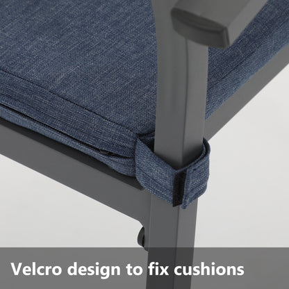 Set da pranzo per esterni in alluminio da 9 pezzi con sedie impilabili e tavolo allungabile