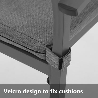 Set da pranzo per esterni in alluminio da 9 pezzi con sedie impilabili e tavolo allungabile