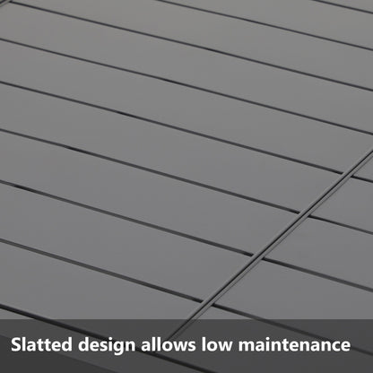 Set da pranzo per esterni in alluminio da 9 pezzi con sedie impilabili e tavolo allungabile