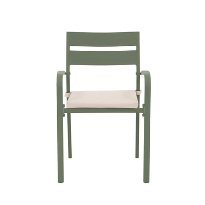 Set da pranzo per esterni in alluminio da 9 pezzi con sedie impilabili e tavolo allungabile