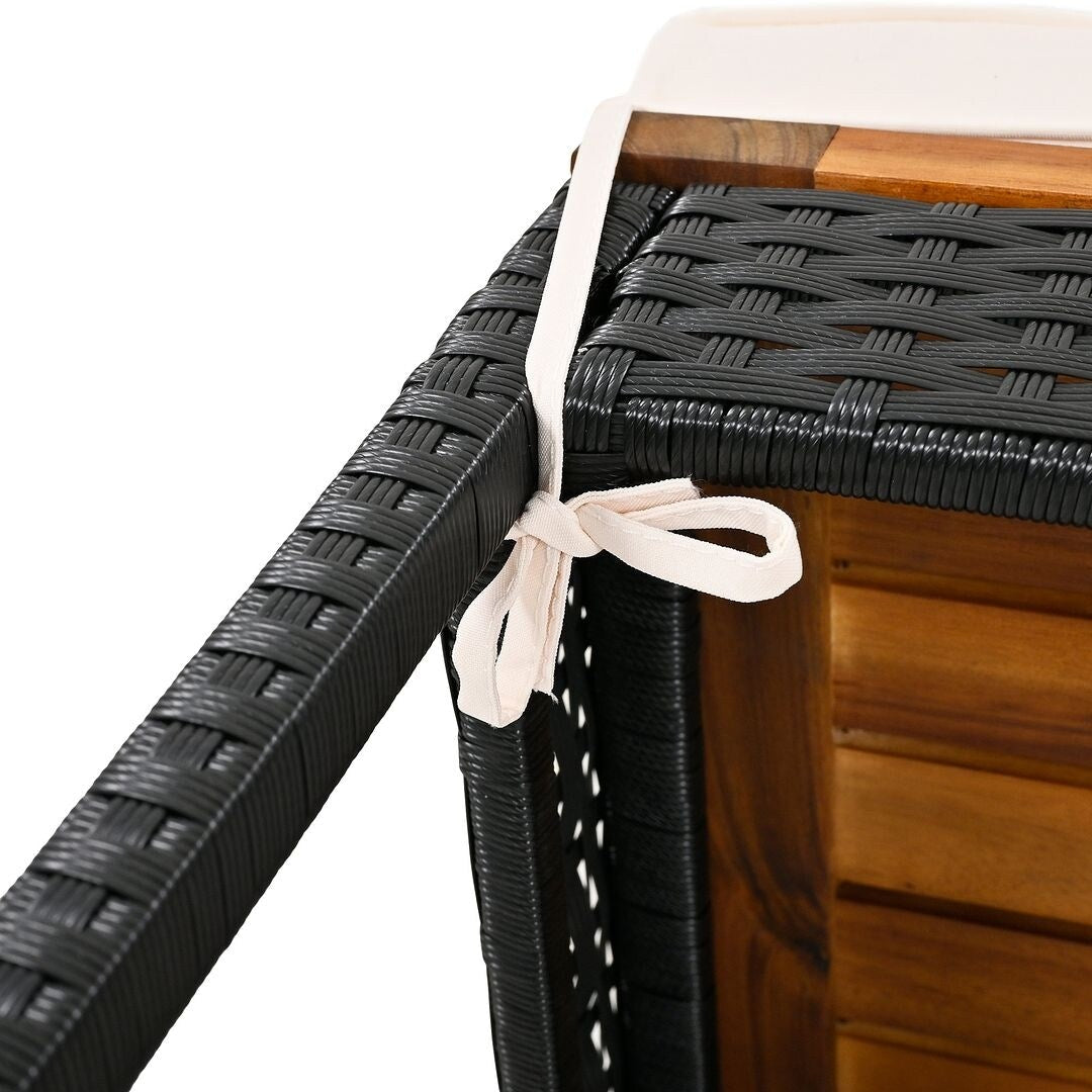 Set da bar per esterni in legno di acacia, tavolo da pub alto e sgabelli