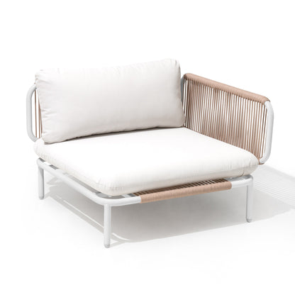 Divano componibile imbottito per esterni, set da conversazione per mobili da giardino, combinazione libera