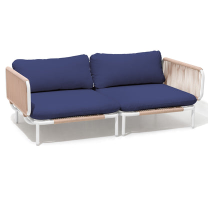 Divano componibile imbottito per esterni, set da conversazione per mobili da giardino, combinazione libera