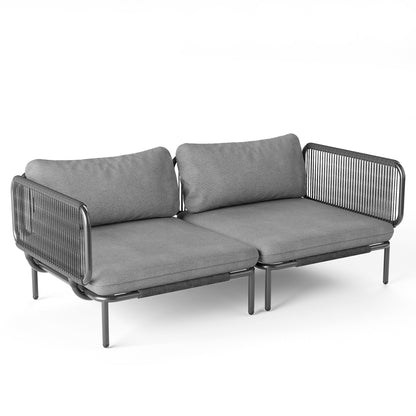 Divano componibile imbottito per esterni, set da conversazione per mobili da giardino, combinazione libera