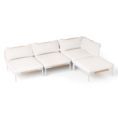 Divano componibile imbottito per esterni, set da conversazione per mobili da giardino, combinazione libera