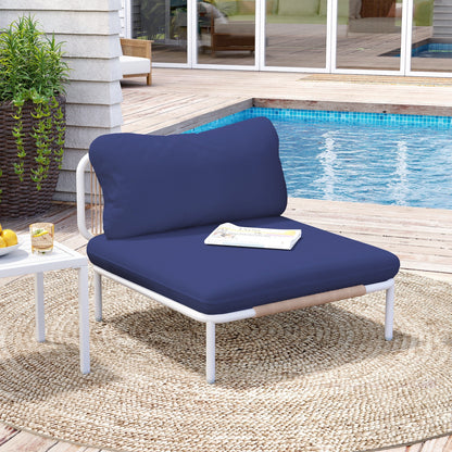 Divano componibile imbottito per esterni, set da conversazione per mobili da giardino, combinazione libera