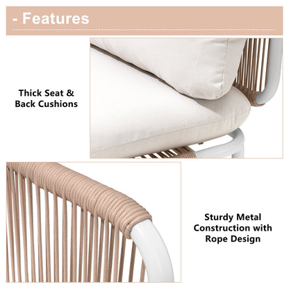 Divano componibile imbottito per esterni, set da conversazione per mobili da giardino, combinazione libera