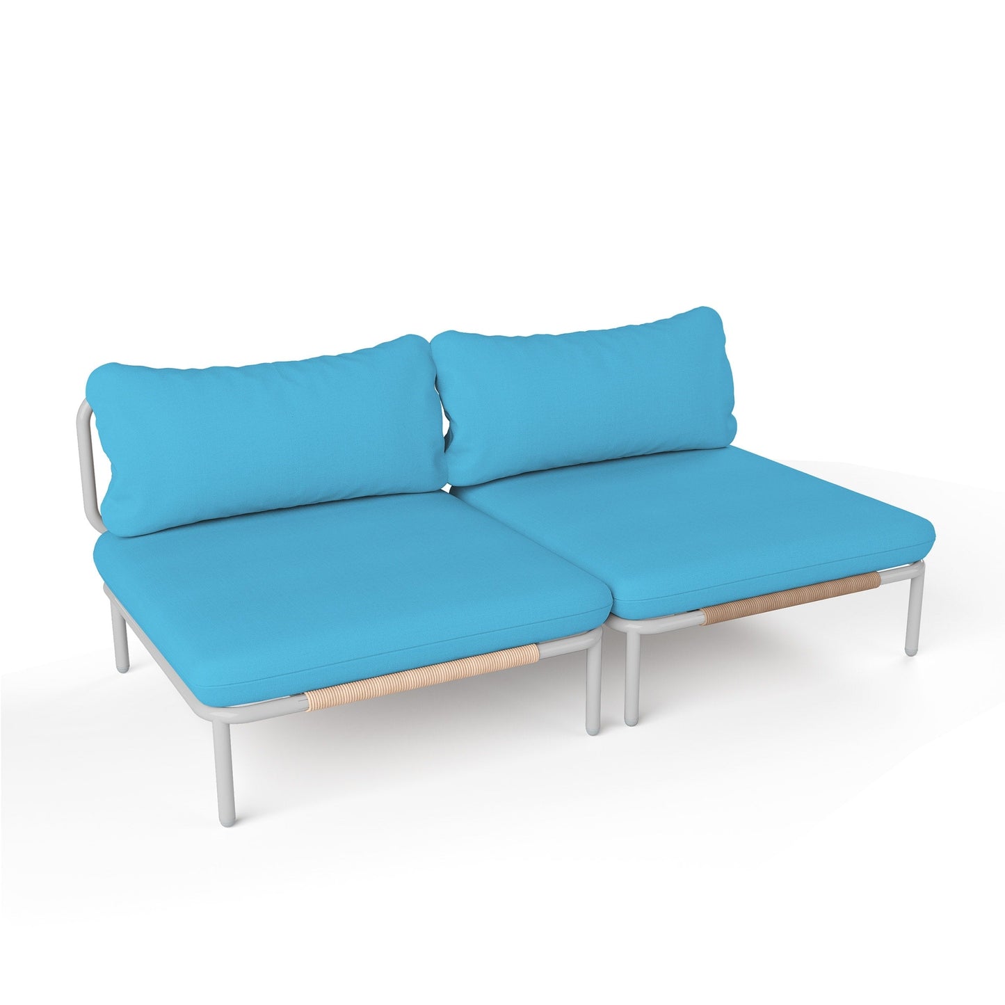 Divano componibile imbottito per esterni, set da conversazione per mobili da giardino, combinazione libera