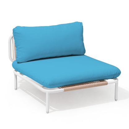 Divano componibile imbottito per esterni, set da conversazione per mobili da giardino, combinazione libera