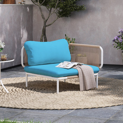 Divano componibile imbottito per esterni, set da conversazione per mobili da giardino, combinazione libera